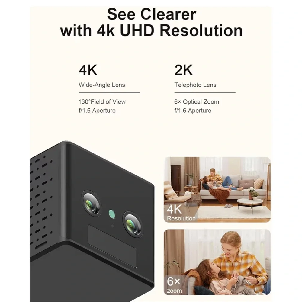 Baby Monitor, Nanny Cam with Night Vision, AI Motion Detection,